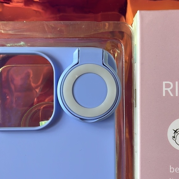 Brand New Selfie Ring Light Flip Phone Case for iPhone 14 Pro Max 3 Modes Blue - Picture 3 of 11